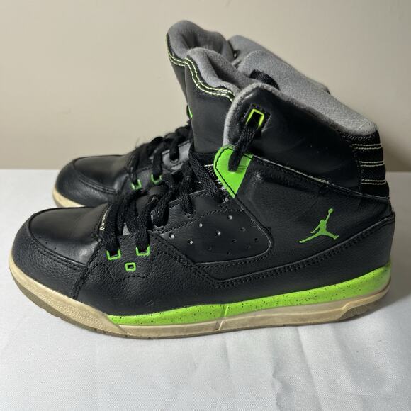 2013 Nike Air Jordan SC-1 Black/Neon Green Youth Shoes Size 3Y - Picture 3 of 8